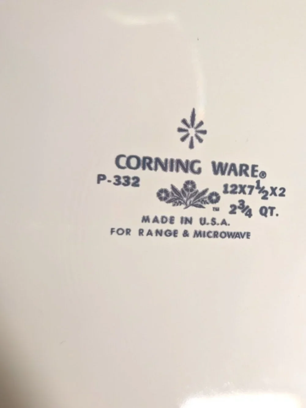 Vintage Corning Ware Cornflower Blue 2 3/4 QT Roasting Pan Baking Dish P-332